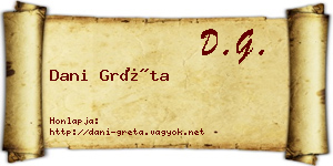 Dani Gréta névjegykártya